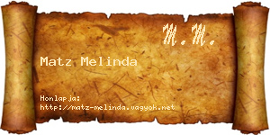 Matz Melinda névjegykártya